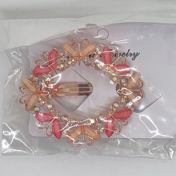 Pink Rhinestone Barrette - Picture 5 of 5